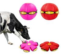 OOXYG Lot de 2 jouets pour animaux de compagnie avec soucoupe volante pour chiens, jouet interactif avec 3 lumières pour chiens de taille moyenne et grande taille, jeux de plein air, jeux de camping,