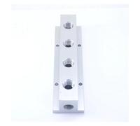 OOYIALET 1/4" Female 4 Way Solid Aluminum T-Shape Air Manifold Block Splitter