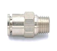 OOYIALET 1/4" Male to Fit Tube O/D 10mm Pneumatic Nickel Brass Push in Connector Union Quick Release Air Fitting Plumbing