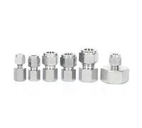 OOYIALET 1PC Fit Tube O/D 8mm to 3/8" BSPP Female 304 Stainless Ferrule Pneumatic Air Compression Fitting