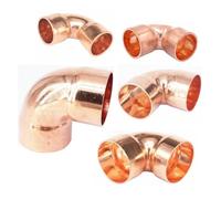 OOYIALET 2pcs I.DxThickness 6.35x0.8mm 90 Angle Equal Elbow Copper End Feed Pipe Adapter Air Condition Gas Water Oil