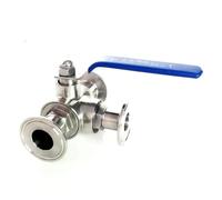 OOYIALET Fit 63mm Pipe OD x 2.5" Tri Clamp L-Port Ball Valve SUS 316L Stainless Beer Brewing Home
