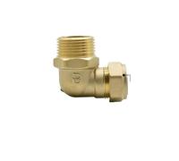 OOYIALET Fit Copper Tube OD 22mm x 1" BSPP Male Brass Compression Union Elbow 90 Degree Fitting Connector Water Gas Oil