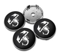 OOzie 4 Pièces Capuchons de Centre de Roue pour Abarth 60mm,Cache-moyeux Capuchons de Centre de Moyeu Couvercle de Protection de Jante Enjoliveurs de Roue