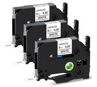 Oozmas 9mm x 8m TZe221 Ruban pour Étiqueteuse compatible pour Brother P-touch 9mm TZe Tape TZe-221 Noir sur Blanc, Compatible avec Brother P-touch PT-H110 PT-H100LB PT-E100 PT-D400 PT-1250