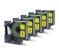 Oozmas A45018 Ruban Compatible avec Dymo D1 45018 12mm x 7m Jaune | Compatible avec Dymo LabelManager 160 210D 260P 280 360D 420P Etiquettes, Noir sur Jaune