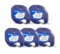 Oozmas A91221 Ruban pour Étiqueteuse Compatible avec Dymo Letratag Ruban 12mm x 4m, Compatible avec Dymo LetraTag LT-100H LT-100T 200B XR XM, Plastique Blanc, S0721610