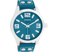 Oozoo Basic Line C11551 Montre bracelet en cuir 47 mm Bleu pétrole/pétrole