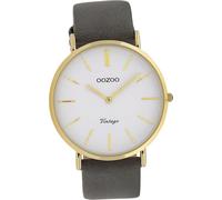 Oozoo cuir femme montre analogique à quartz bracelet gris foncé Vintage Series D2UOC20079