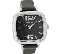 Oozoo cuir femme montre analogique à quartz bracelet noir gris Timepieces D2UOC9183A