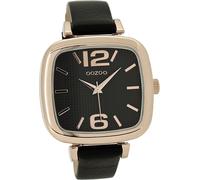 Oozoo cuir femme montre analogique à quartz bracelet noir Timepieces D2UOC9184A