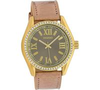 Oozoo cuir femme montre analogique à quartz bracelet or rose Timepieces D2UOC10273