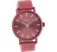 Oozoo cuir femme montre analogique à quartz bracelet rouge rose Timepieces D2UOC10449