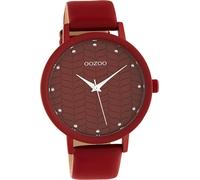 Oozoo cuir femme montre analogique à quartz bracelet rouge Timepieces D2UOC10656