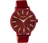 Oozoo cuir femme montre C10618 analogique à quartz bracelet rouge Timepieces D2UOC10618