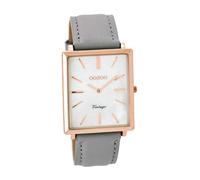 Oozoo cuir femme montre C8185 bracelet à quartz gris Vintage Series D2UOC8185