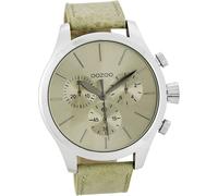 Oozoo en cuir pour hommes montre mate analogique à quartz bracelet beige Timepieces D2UOC7060A