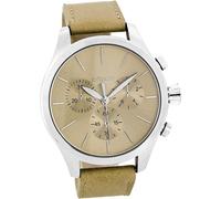Oozoo en cuir pour hommes montre mate analogique à quartz bracelet beige Timepieces D2UOC7061A