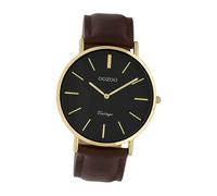 Oozoo Femme Montre Brun-Rouge Analogue C9833 Vintage Bracelet en Cuir UOC9833