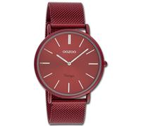 Oozoo Femme Montre Ultra Slim Mouvement à Quartz Acier Inox Rouge Bordeaux
