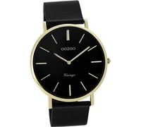Oozoo métal femme montre analogique à quartz bracelet noir Vintage Series D2UOC9893A