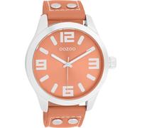 Oozoo Montre Basic Line avec bracelet en cuir 47 mm Orange/orange C11550