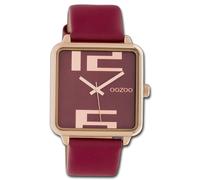 Oozoo Montre Bracelet pour Femmes Bordeaux Analogue C10363 en Cuir UOC10363