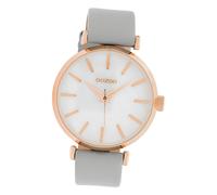 Oozoo Montre Bracelet pour Femmes Gris Clair Analogue C10143 en Cuir UOC10143