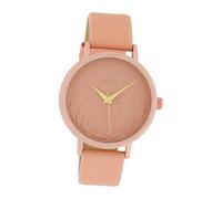 Oozoo C10604 Summer Vibes Montre pour femme avec bracelet en cuir 36 mm Rose, Orange/orange, Sangles