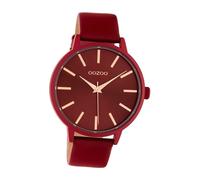 Oozoo Montre Bracelet pour Femmes Rouge Analogue C10618 en Cuir UOC10618
