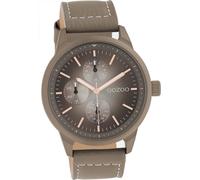Oozoo montre en cuir unisexe C10907 Montre à quartz analogique bracelet brun taupe Timepieces D2UOC10907