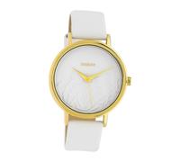 Oozoo Montre Femme Blanc Analogique C10601 Timepieces Bracelet En Cuir UOC10601