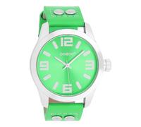 Oozoo Montre junior Basic Neon Line avec bracelet en cuir 40 mm en différentes variantes, Vert fluo, bracelet