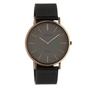 Oozoo Montre plate vintage pour femme avec bracelet en métal milanais en acier inoxydable Glitter Line avec éléments scintillants dans le cadran 40 mm, C20139 - Rose foncé/gris foncé/gris métallisé,