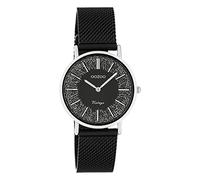 Oozoo Montre plate vintage pour femme avec bracelet en métal milanais et paillettes en acier inoxydable - Cadran de 32 mm