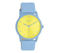 Oozoo Montre Timepieces pour femme - Avec bracelet en cuir - Montre moderne pour femme - Élégante montre analogique ronde (boîtier de 38 mm), bleu clair