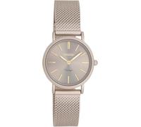 Oozoo Montre vintage pour femme avec bracelet en maille de 14 mm - Montre analogique ronde pour femme, Taupe/doré, Bracelet