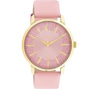 Oozoo Timepieces Montre pour femme avec bracelet en cuir de 20 mm de large | Montre de haute qualité pour femme - Élégante montre analogique ronde, Rose poudré/doré, groß, Sangles