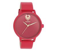 Oozoo Timepieces Montre pour femme avec bracelet en cuir, montre de qualité supérieure pour femme, élégante montre analogique ronde, Viva Magenta Viva Magenta, bracelet