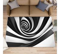 Op Art Rugs Tapis de salon - Tapis de cuisine minimaliste abstrait à spirales pour salon, lavable, antidérapant et doux pour décoration d'intérieur - 120 x 170 cm