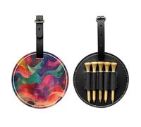 Op Art Sac de rangement pour tee de golf tissé noir, sac de rangement multifonctionnel pour tee de golf pour homme, matériau PU durable