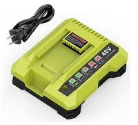 OP401 Chargeur rapide compatible avec chargeur de batterie Ryobi 40 V pour OP4040 OP4050 OP4050A OP40601 OP4026 OP4015 OP4030 compatible avec batterie Ryobi 40 V