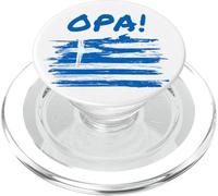OPA! Funny Traditional Greek Party Quote & Flag of Greece PopSockets PopGrip pour MagSafe