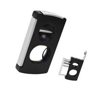 Opaeroo Coupe-Cigare Guillotine 3 en 1, Coupe Droite à Une Touche, Coupe en V avec poinçon à Cigare, Cadeaux pour Hommes à Double Tranchant en Acier Inoxydable