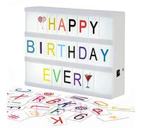 OPAHUTER Boîte Lumineuse du Cinéma avec 192 Lettres Numéros Symboles et Emojis, Boîte Lumineuse de Cinéma A4, Box Lightbox avec Lettres pour Décoration Intérieure, Mariage, Fêtes D'anniversaire