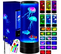 OPAHUTER Lampe Meduse avec Télécommande, 17 Couleurs Jellyfish Lamp, Lampe Meduse Lumineuse LED Aquarium, Décoration Relaxante Silencieuse pour Enfants et Adultes à la Maison