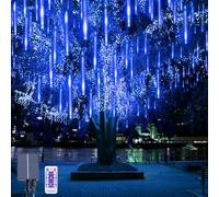 OPAHUTER Solaire Météores Pluie Lumières, 240 LEDs Eclairage Météore Douche Lumière, 30 cm 10 Tubes Étanches Pluie De Météores Lumières LED pour Noël Mariage Soirée Maison Arbre Sapin Jardin