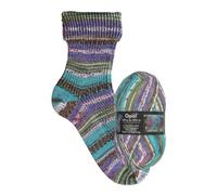 Opal Hundertwasser 2106 Pelote de laine mélangée 4 plis pour tricoter des chaussettes chaudes avec des motifs de couleurs uniques 100 g 425 m