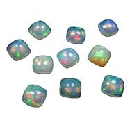 Opale éthiopienne 5 x 5 mm, 1 cabochon d'opale éthiopienne de qualité AAA, 1 cabochon carré d'opale éthiopienne naturelle opale multi feu en vrac pour la fabrication de bijoux, 5x5MM, Gemme