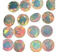 Opale éthiopienne de 3 mm, 1 cabochon d'opale éthiopienne de qualité AAA, 1 cabochon rond d'opale éthiopienne naturelle, opale multi feu en vrac pour la fabrication de bijoux, 3MM, Gemme